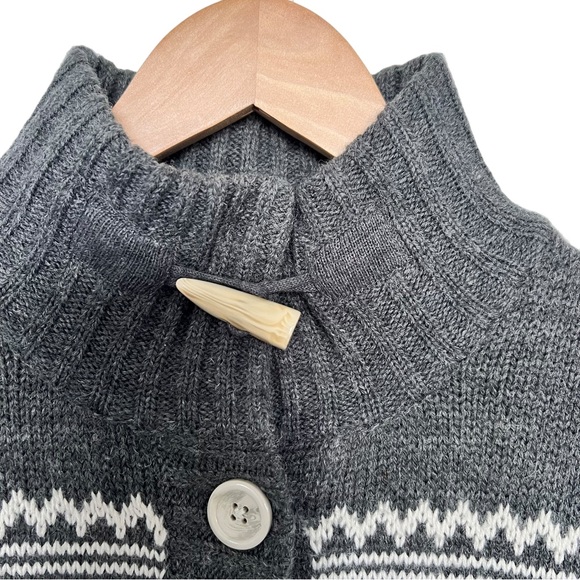 Lady Hathaway Woman Wool Blend Knit Button front Cardigan Grey Sweater Size M - Picture 3 of 11